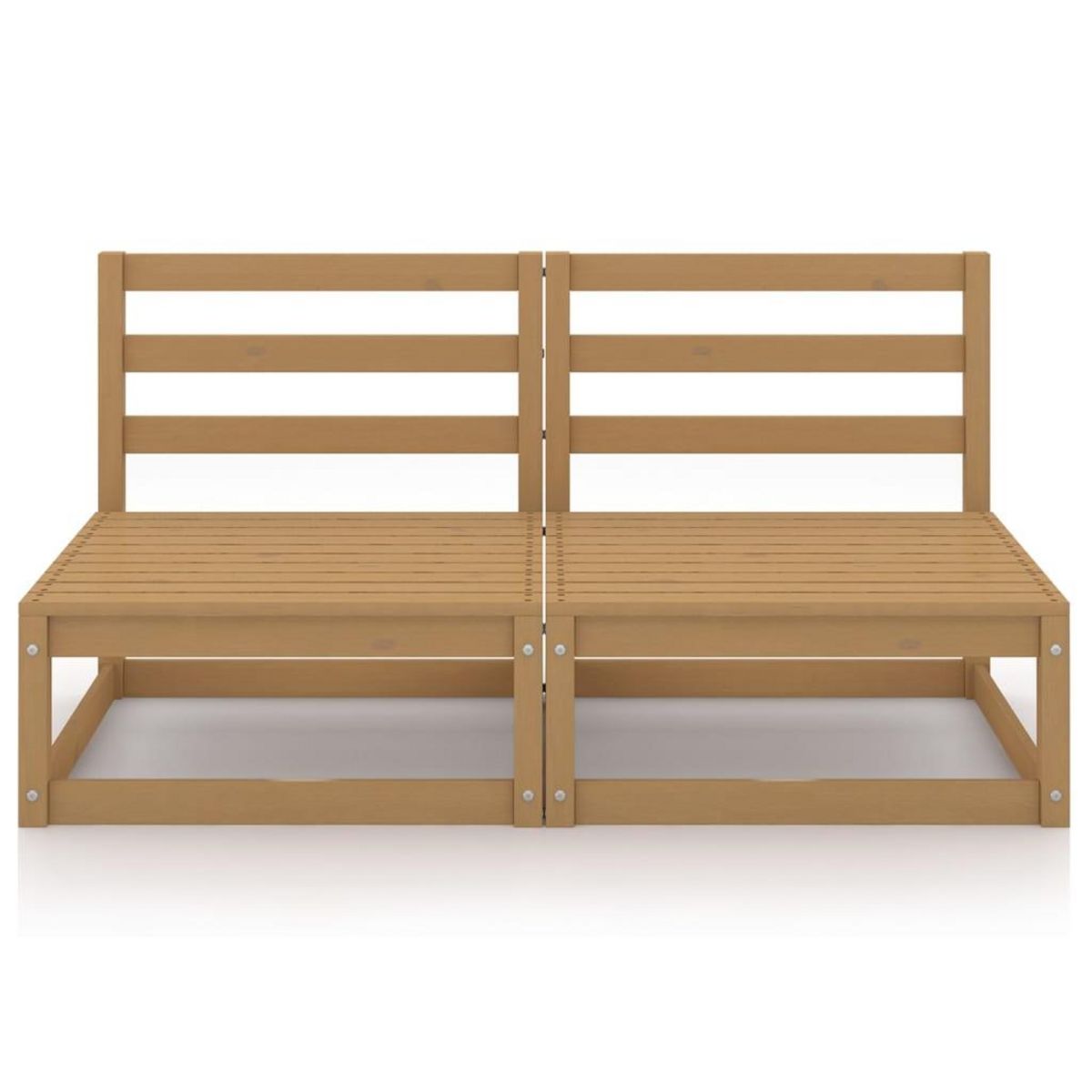 VIDAXL Canape a 2 places de jardin Marron miel Bois de pin solide