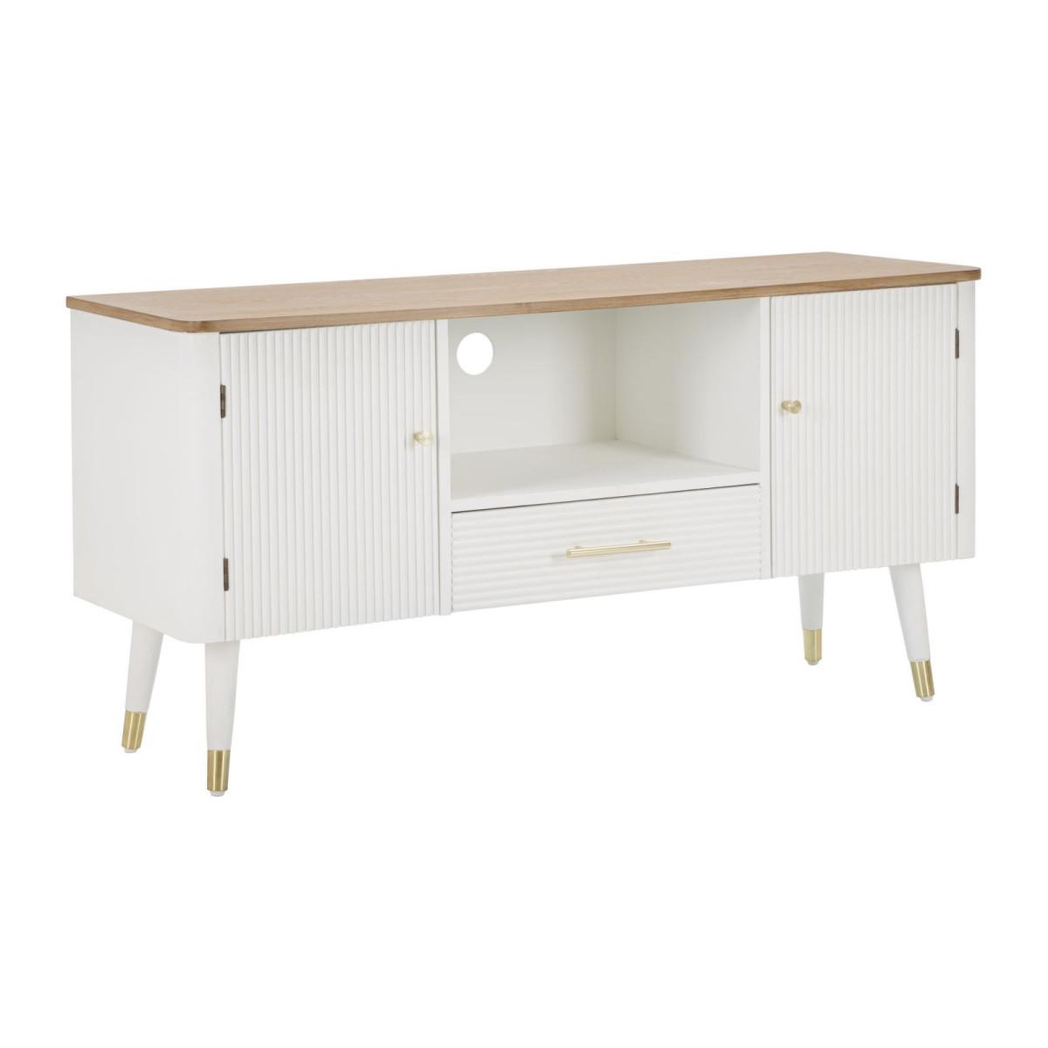 Paris Prix Meuble tv en bois  matera  117cm blanc & naturel