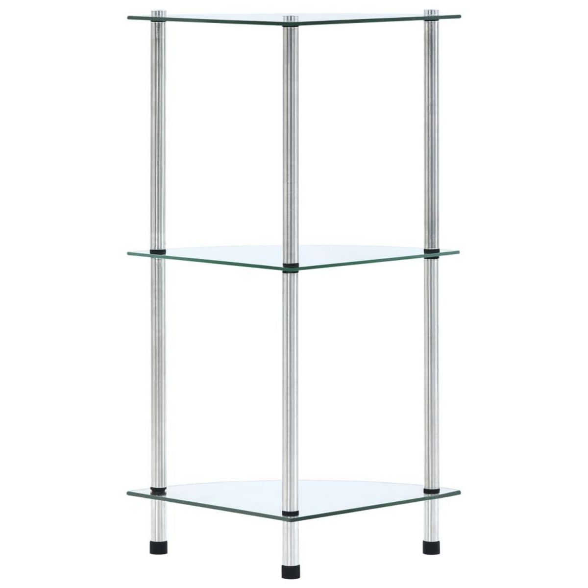 VIDAXL Etagere 3 niveaux Transparent 30x30x67 cm Verre trempe