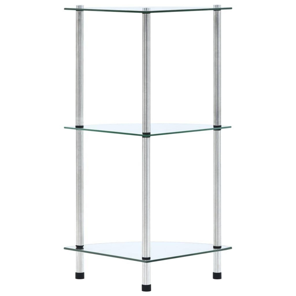 VIDAXL Etagere 3 niveaux Transparent 30x30x67 cm Verre trempe