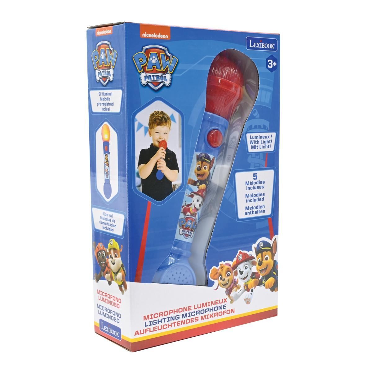 Lexibook Microphone Lumineux avec Mélodies et Effets Sonores Pat'Patrouille