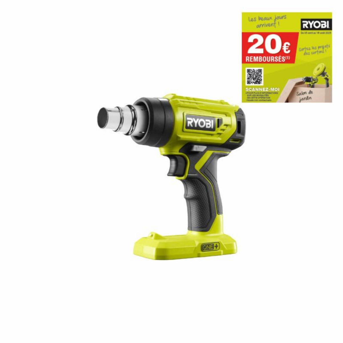 Ryobi Pistolet à air chaud RYOBI - R18HG-0 - 18V One+ - sans batterie ni chargeur