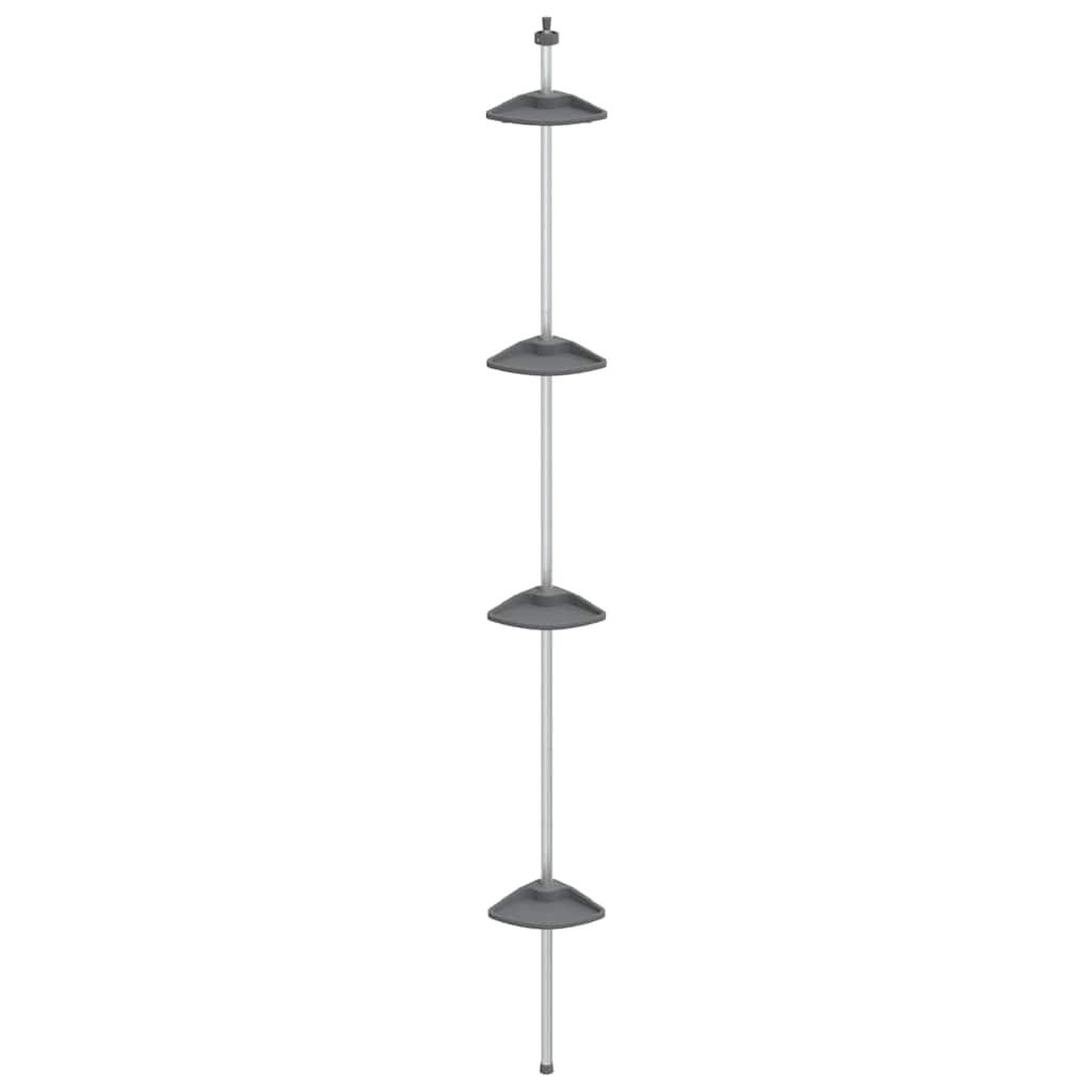 Voir la diapositive 4 : VIDAXL Etagere d'angle de douche telescopique a 4 niveaux Argente