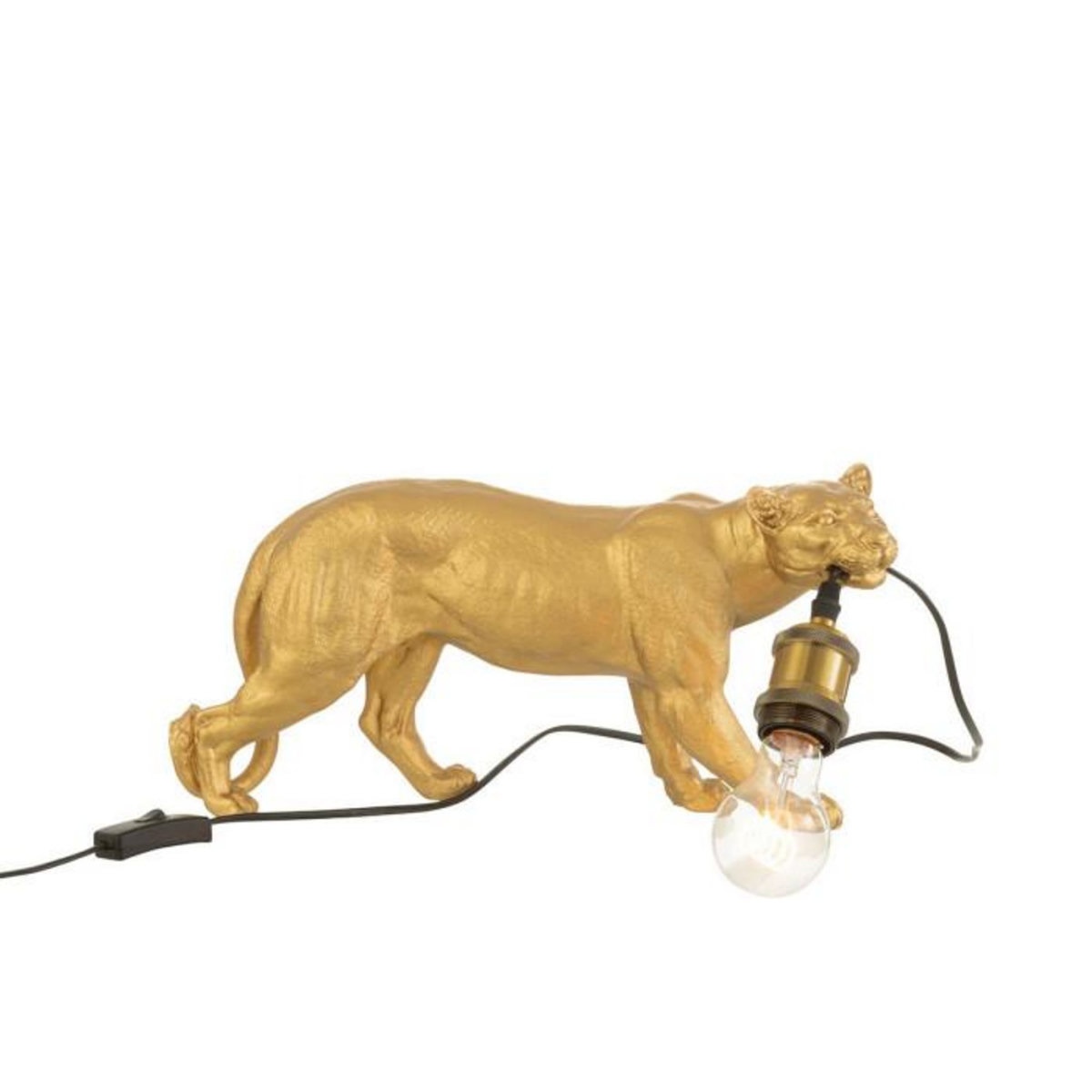 Paris Prix Lampe à Poser en Résine  Puma  40cm Or