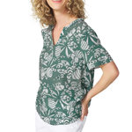 TBS Blouse Vert à Fleurs Femme TBS JANIEMIS. Coloris disponibles : Vert