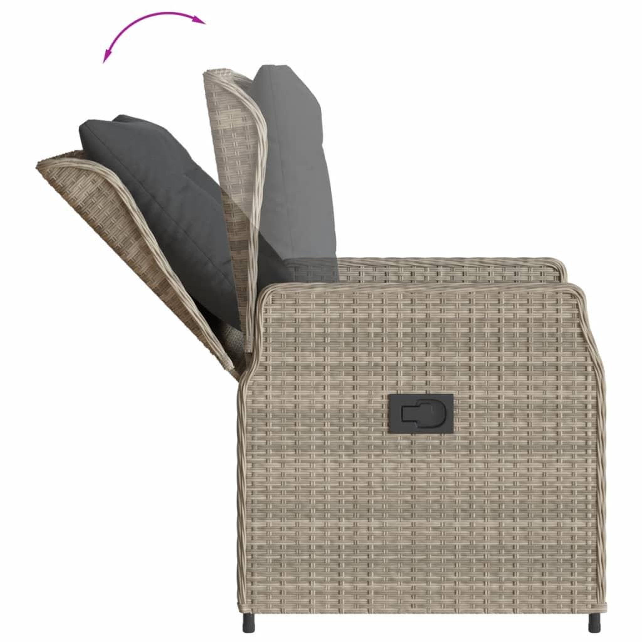 Voir la diapositive 5 : VIDAXL Ensemble a manger de jardin et coussins 9 pcs gris clair rotin