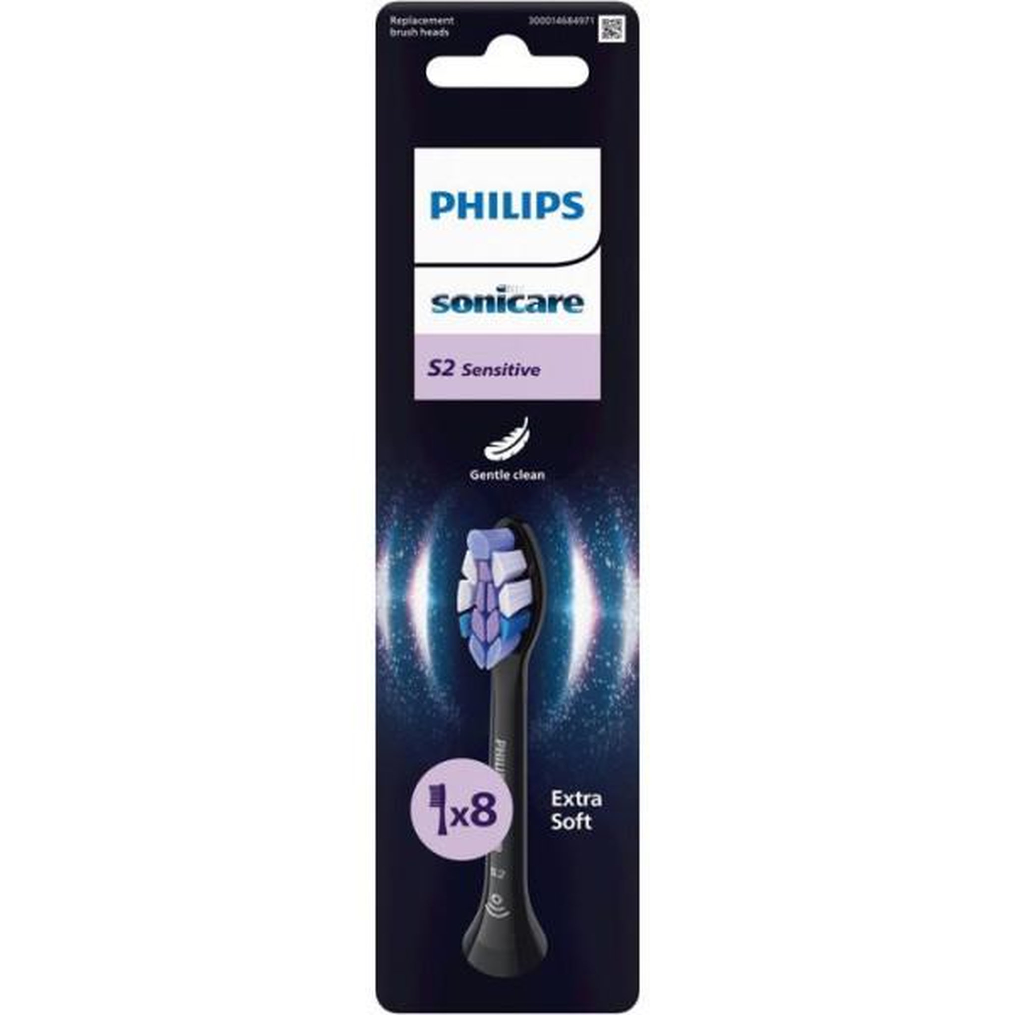Philips Tetes de brosse a dents - philips - hx6058/88 - s2 - lot de 8 - noires