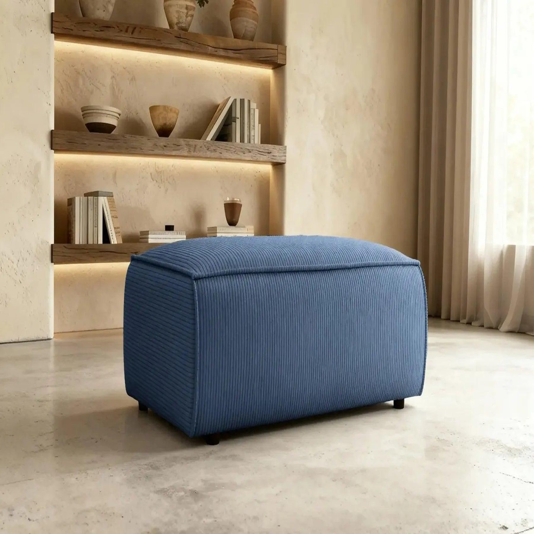 Voir la diapositive 2 : CASANOVA PARIS Jade - pouf velours côtelé