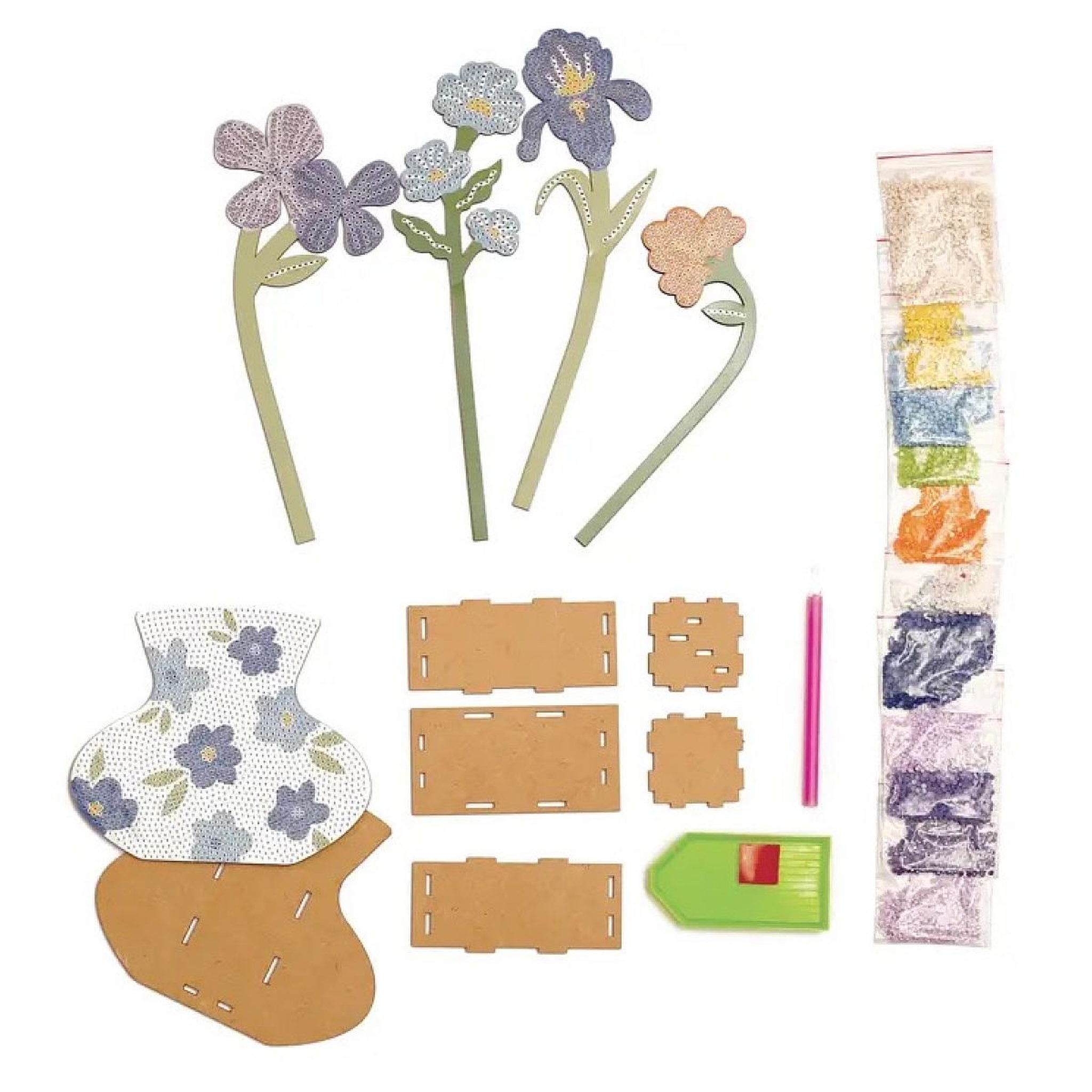 Voir la diapositive 2 : Graine créative Kit Diamond painting - vase bleu et fleurs