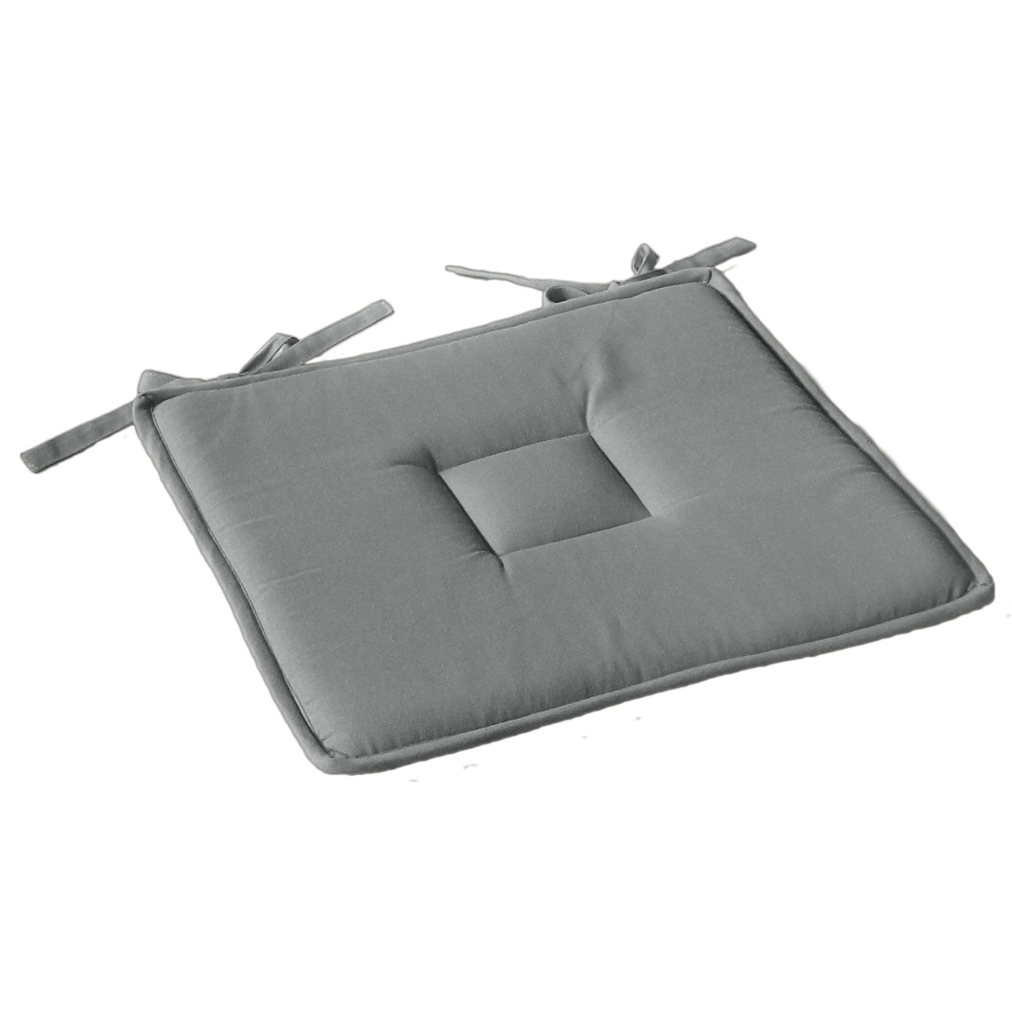 Voir la diapositive 1 : TOILINUX Galette de chaise uni effet Bachette - 40 x 40 cm