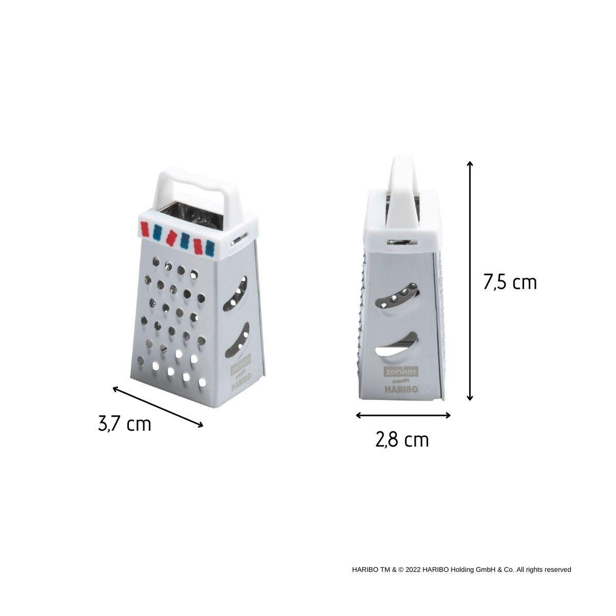 Voir la diapositive 3 : ZENKER Mini râpe de cuisine et pâtisserie 4 faces 7,5 cm zenker haribo