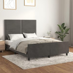 VIDAXL Cadre de lit sans matelas gris fonce 140x190 cm velours