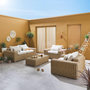 Voir la diapositive 3 : SWEEEK Salon de jardin extra large pour 4 personnes en résine beige - Gubbio - coussin beige
