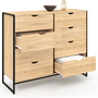 Voir la diapositive 4 : ID MARKET Commode 8 tiroirs DETROIT 115 cm design industriel