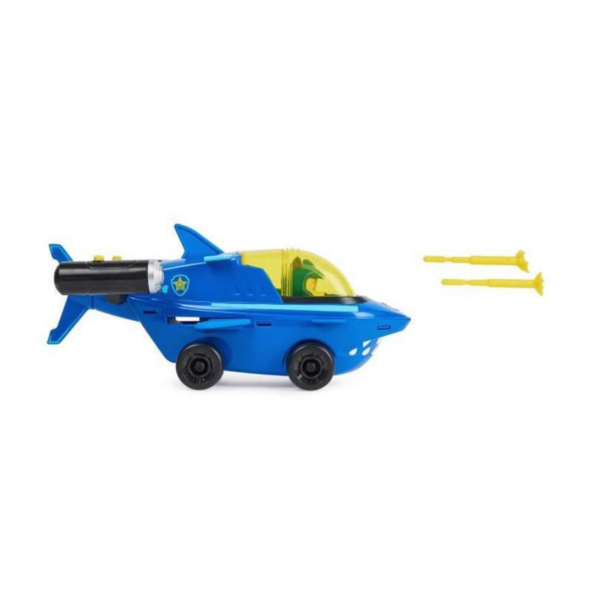 PAW PATROL La Pat' Patrouille - Chase - Véhicule + Figurines - La Pat' Patrouille Aqua Pups - Des 3 ans