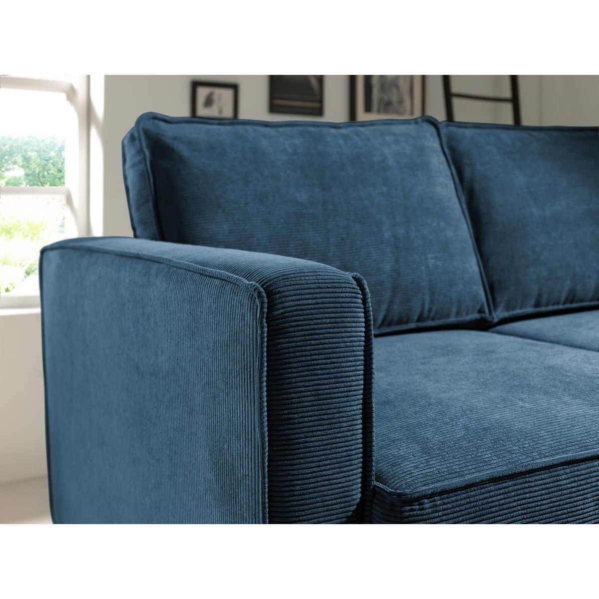 LISA DESIGN Jake - canapé d'angle droit - convertible avec coffre - 4 places - en velours côtelé