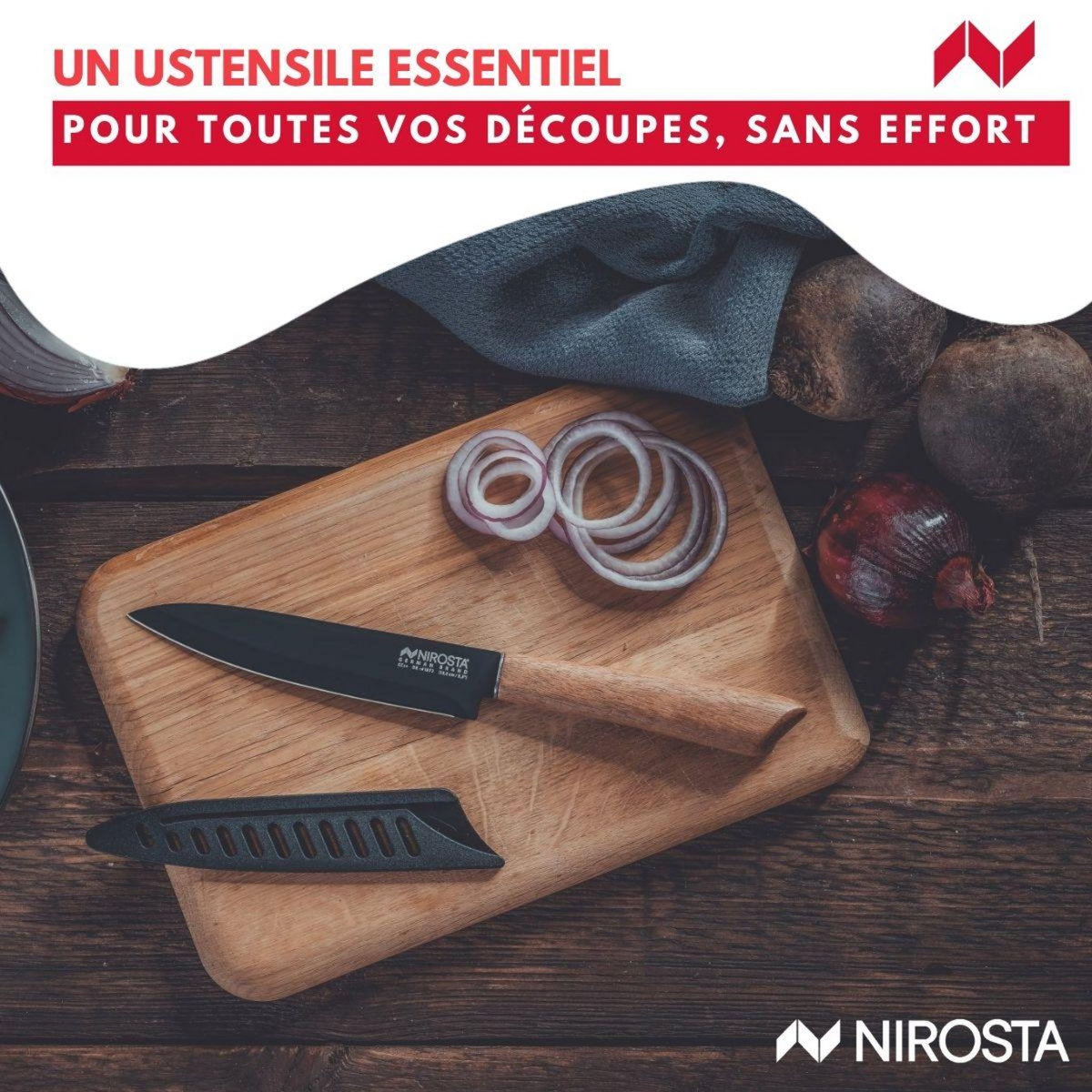 NIROSTA Couteau d'office universel 24 cm Nirosta Flow