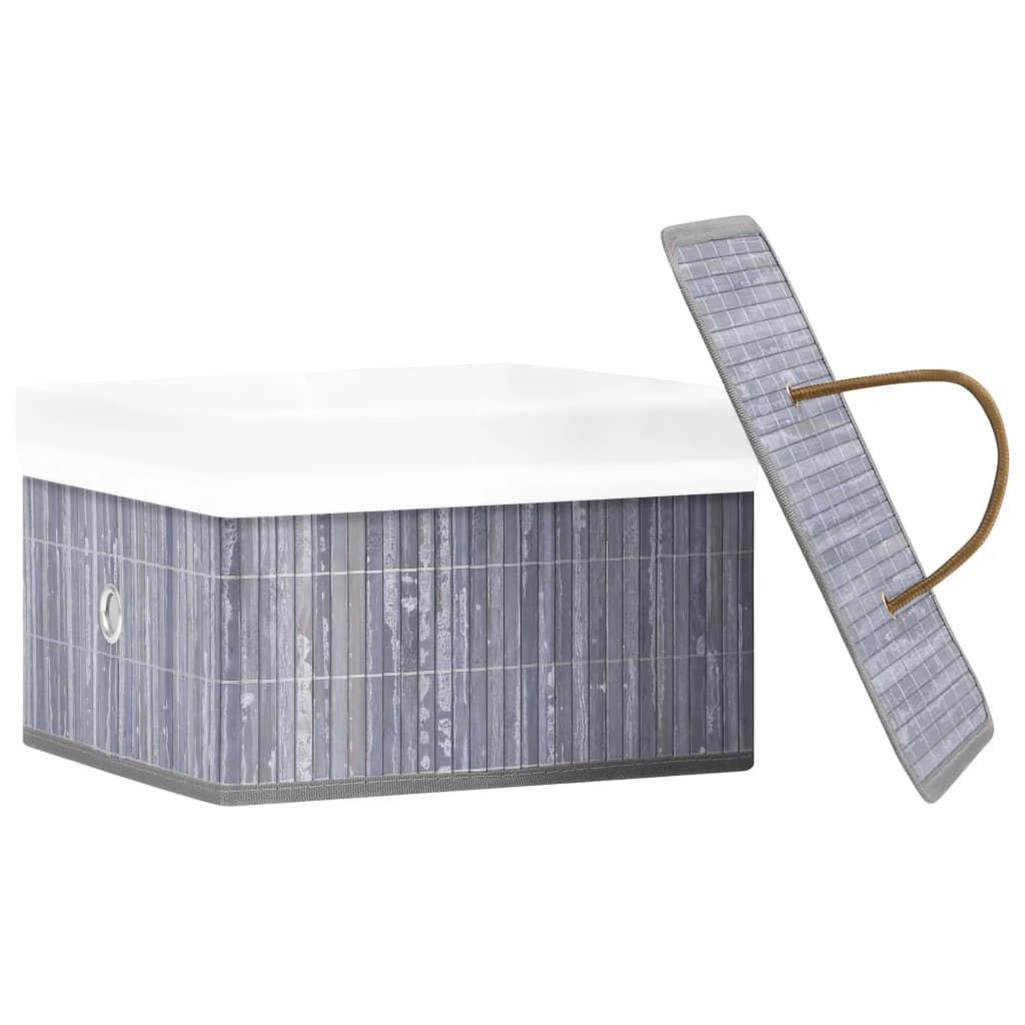 Voir la diapositive 4 : VIDAXL Boîtes de rangement en bambou 4 pcs Gris