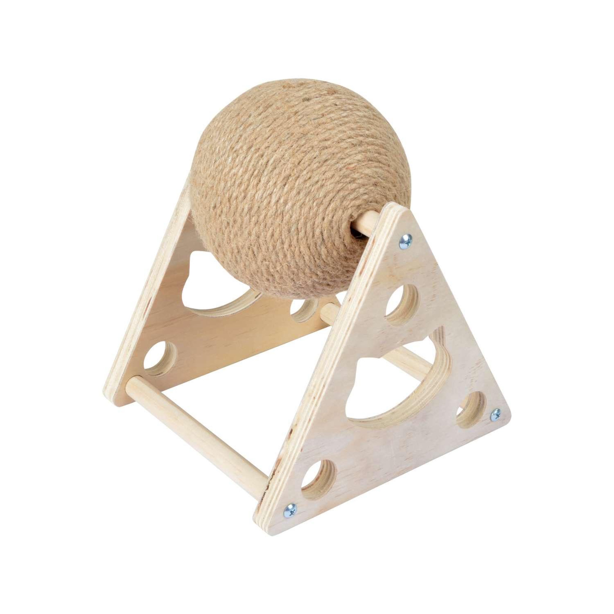 Voir la diapositive 1 : LOVE STORY Griffoir pour chat malo avec boule rotative - beige