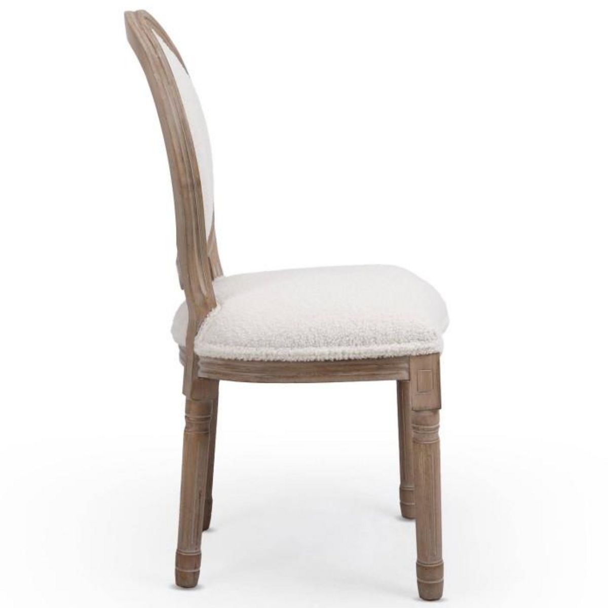 Paris Prix Lot de 2 Chaises Médaillon Design  Versailles  96cm Crème