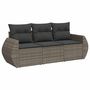 Voir la diapositive 2 : VIDAXL Salon de jardin avec coussins 3 pcs gris resine tressee