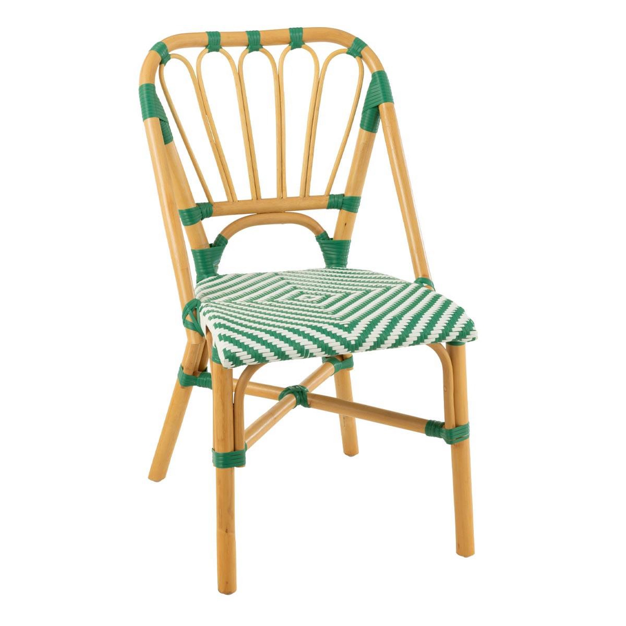J-LINE Chaise en rotin  danial  85cm vert foncé