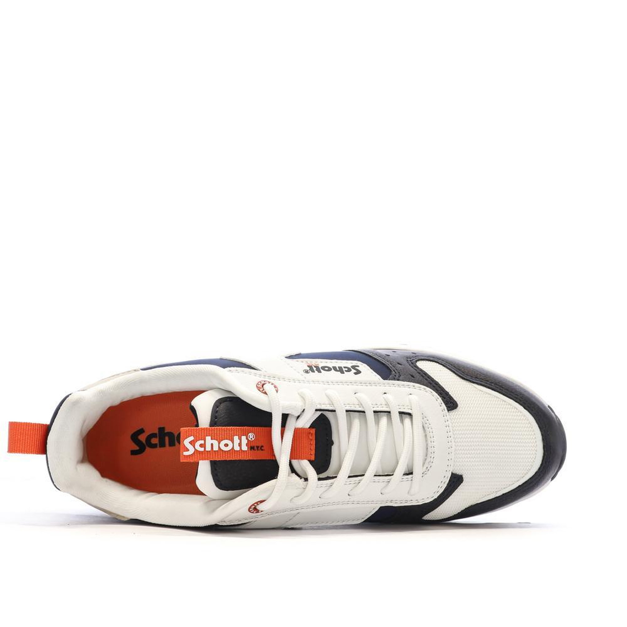Voir la diapositive 4 : Schott Baskets Blanches/Noires Homme Schott Maki