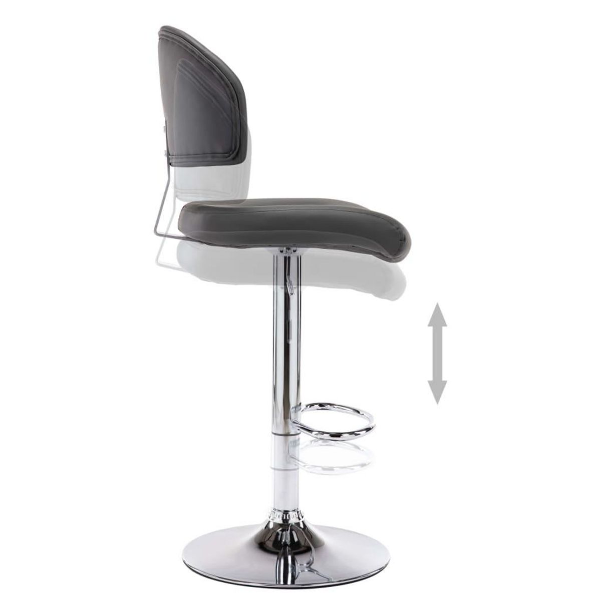 VIDAXL Tabouret de bar Gris Similicuir