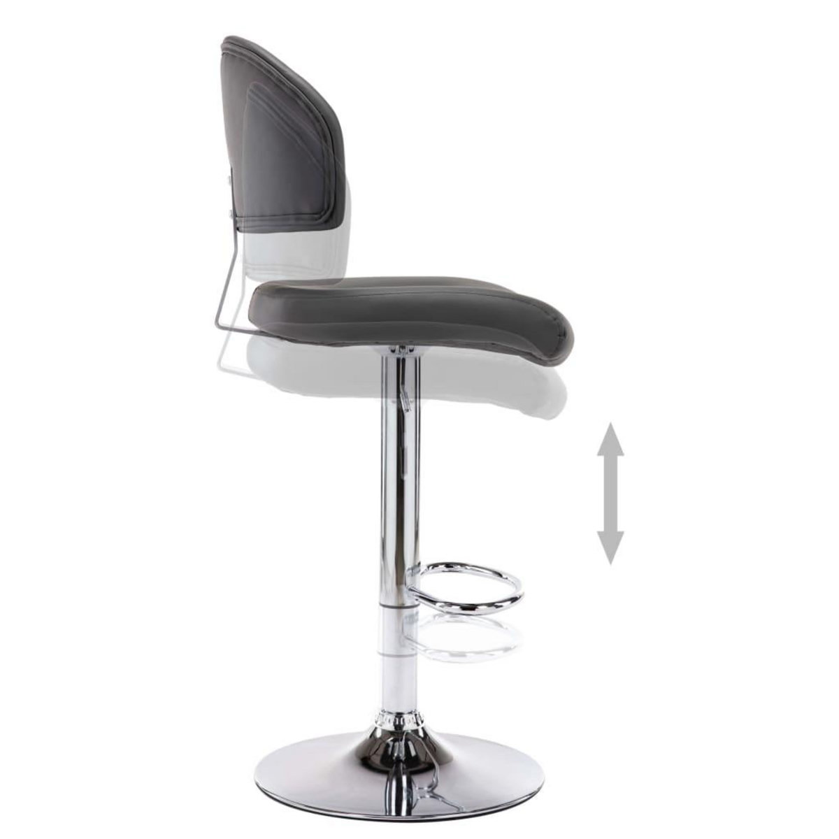VIDAXL Tabouret de bar Gris Similicuir