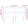 Voir la diapositive 6 : VIDAXL Tete de lit a LED Gris fonce 163x16x118/128 cm Tissu