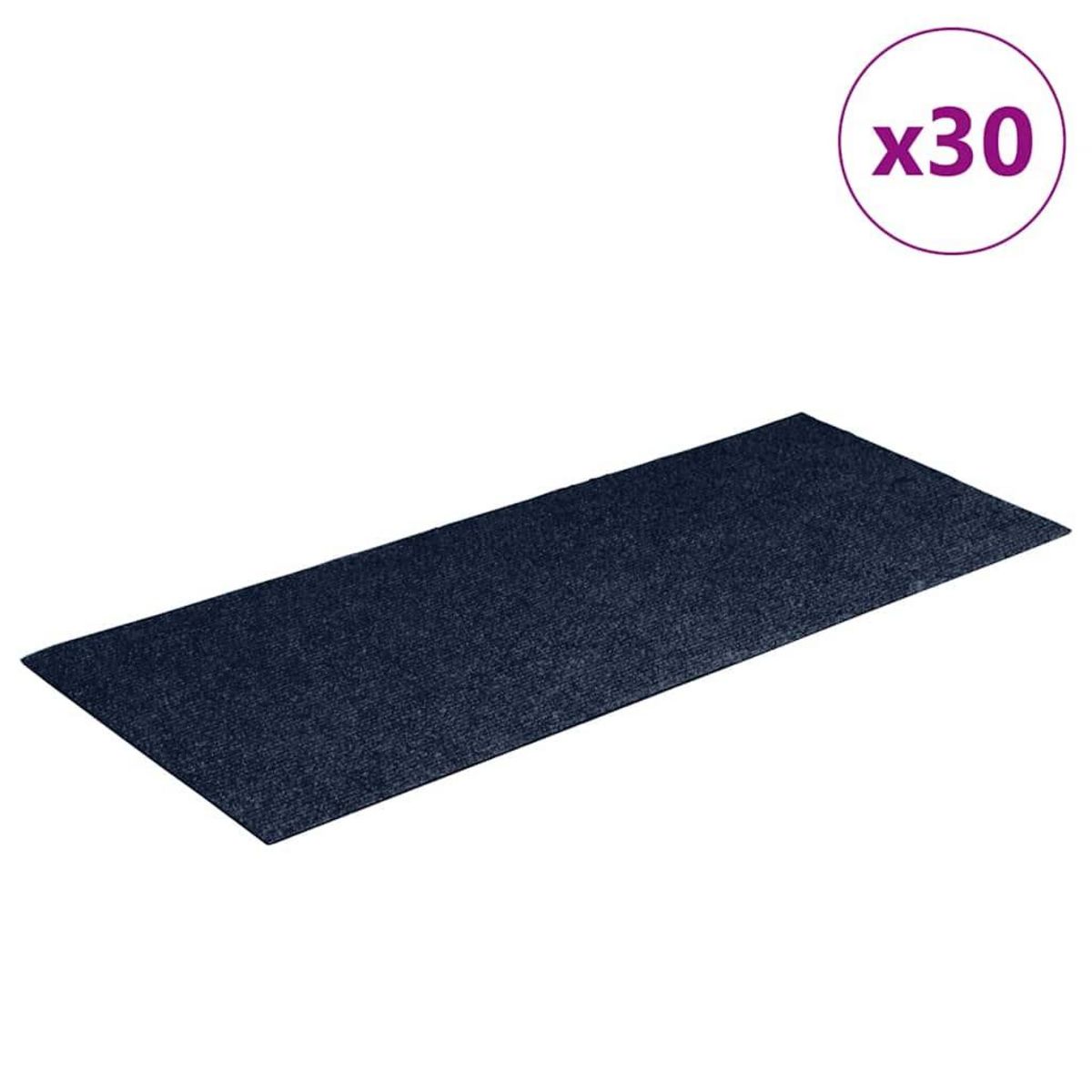 VIDAXL Tapis d'escalier auto-adhesifs 30 pcs bleu 60x25 cm