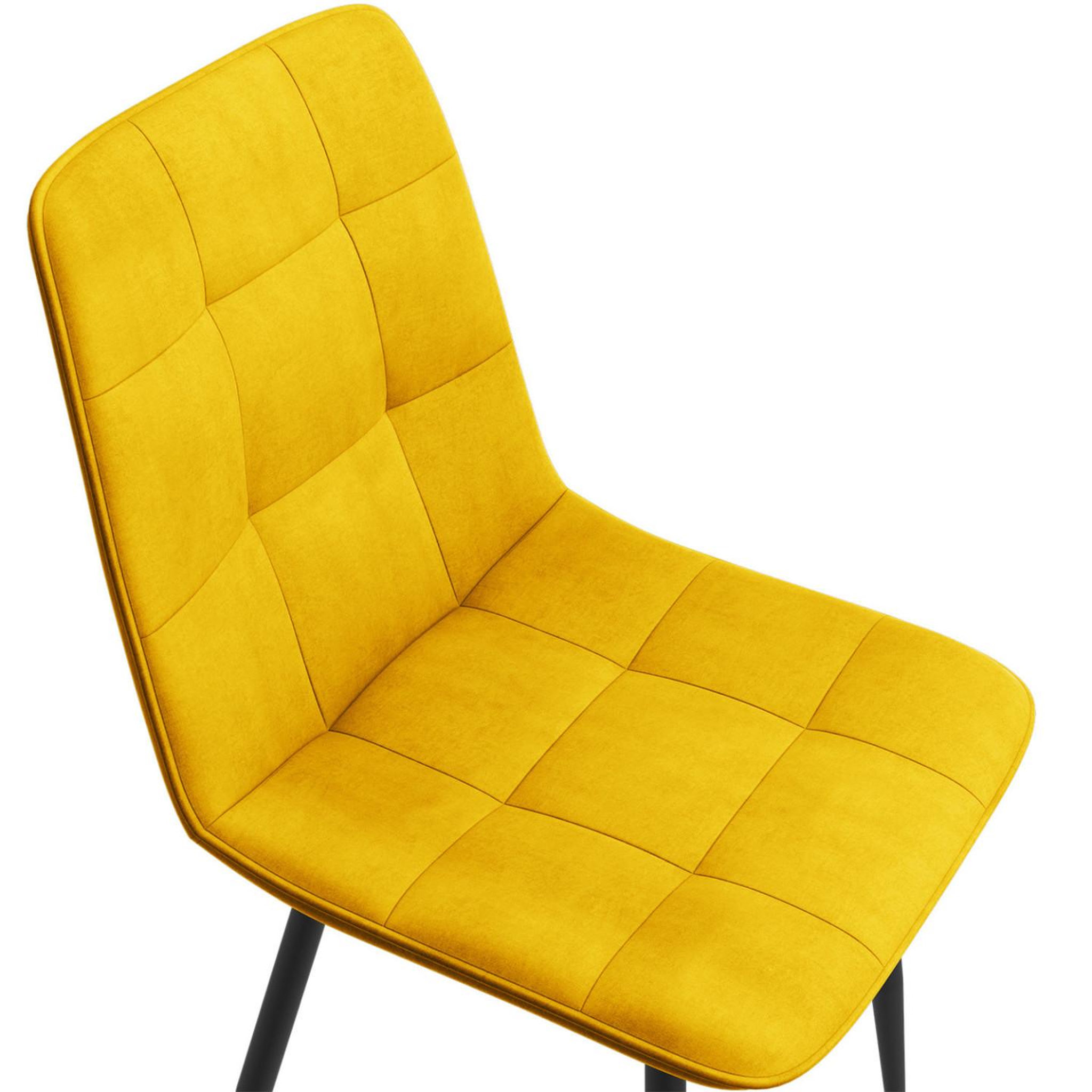 Voir la diapositive 6 : ID MARKET Lot de 4 chaises mila en velours mix color bleu, gris clair, gris foncé, jaune