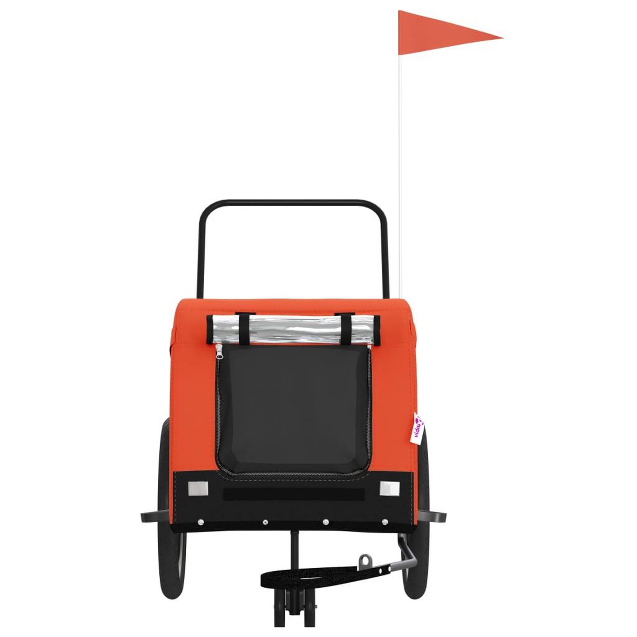 Voir la diapositive 3 : VIDAXL Remorque de velo pour animaux de compagnie orange et noir