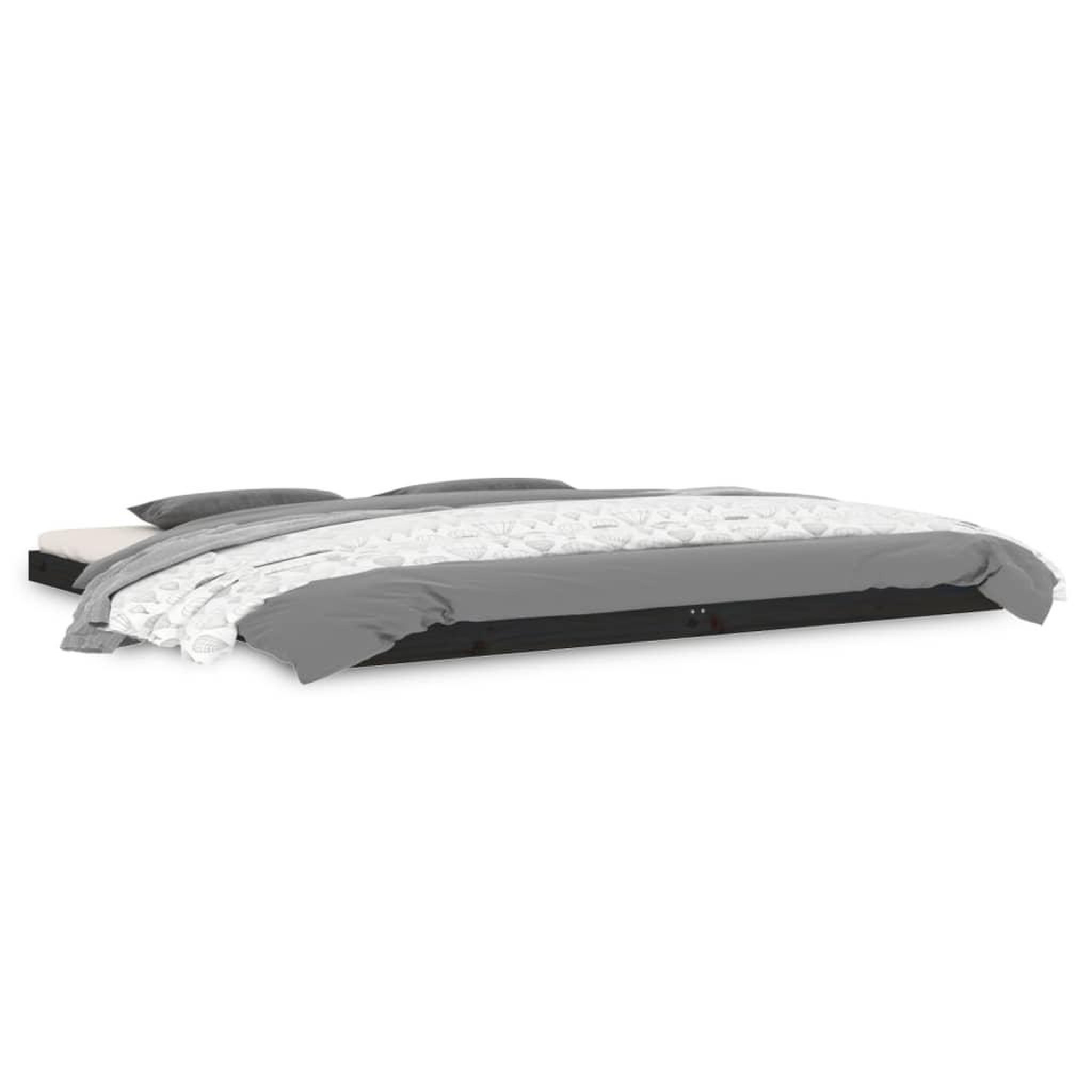 Voir la diapositive 2 : VIDAXL Cadre de lit sans matelas noir 200x200 cm bois massif de pin
