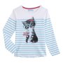 IN EXTENSO Tee-shirt manches longues rayé Chat fille
