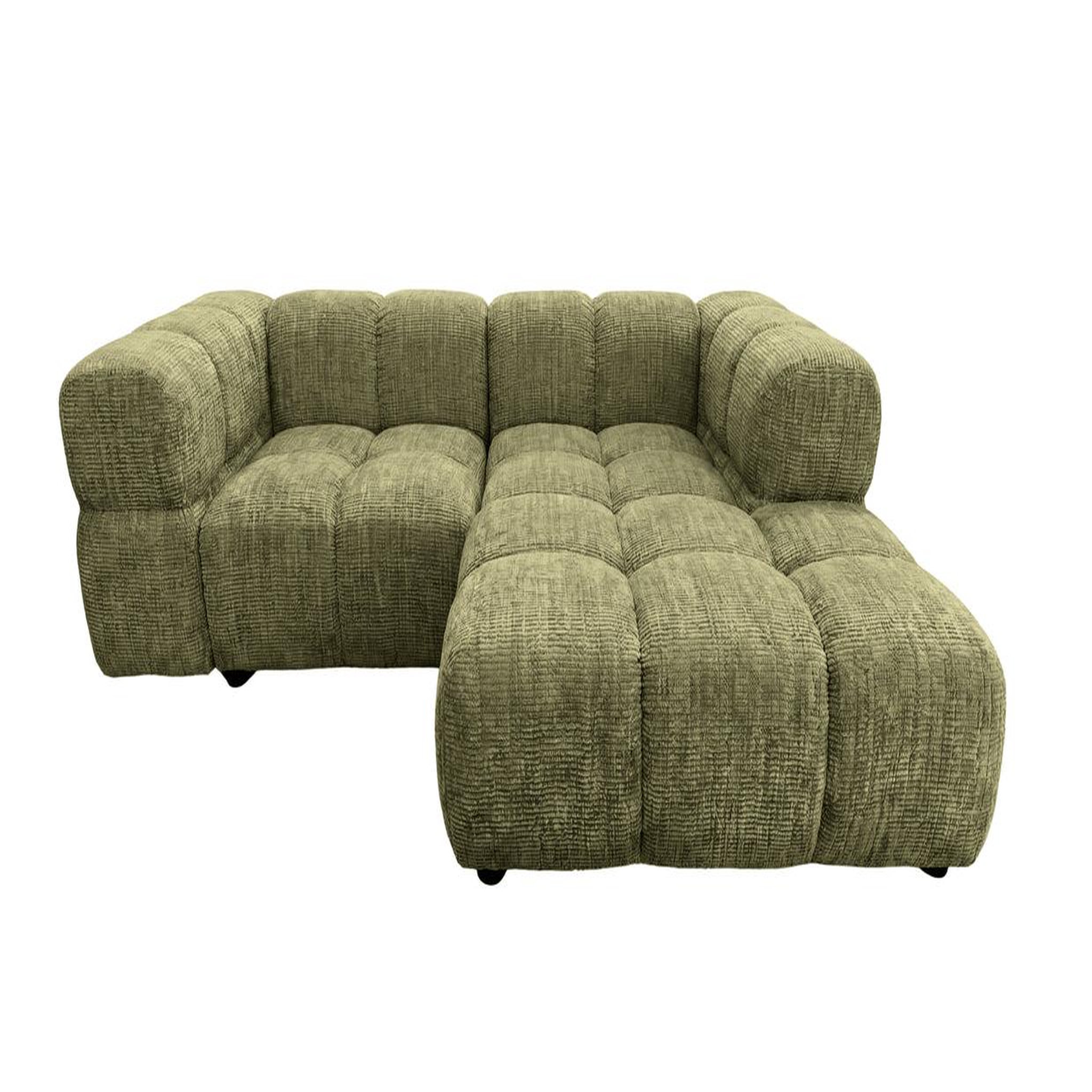 Voir la diapositive 1 : CASANOVA PARIS Gustave - canapé d'angle tissu chenille 4 places
