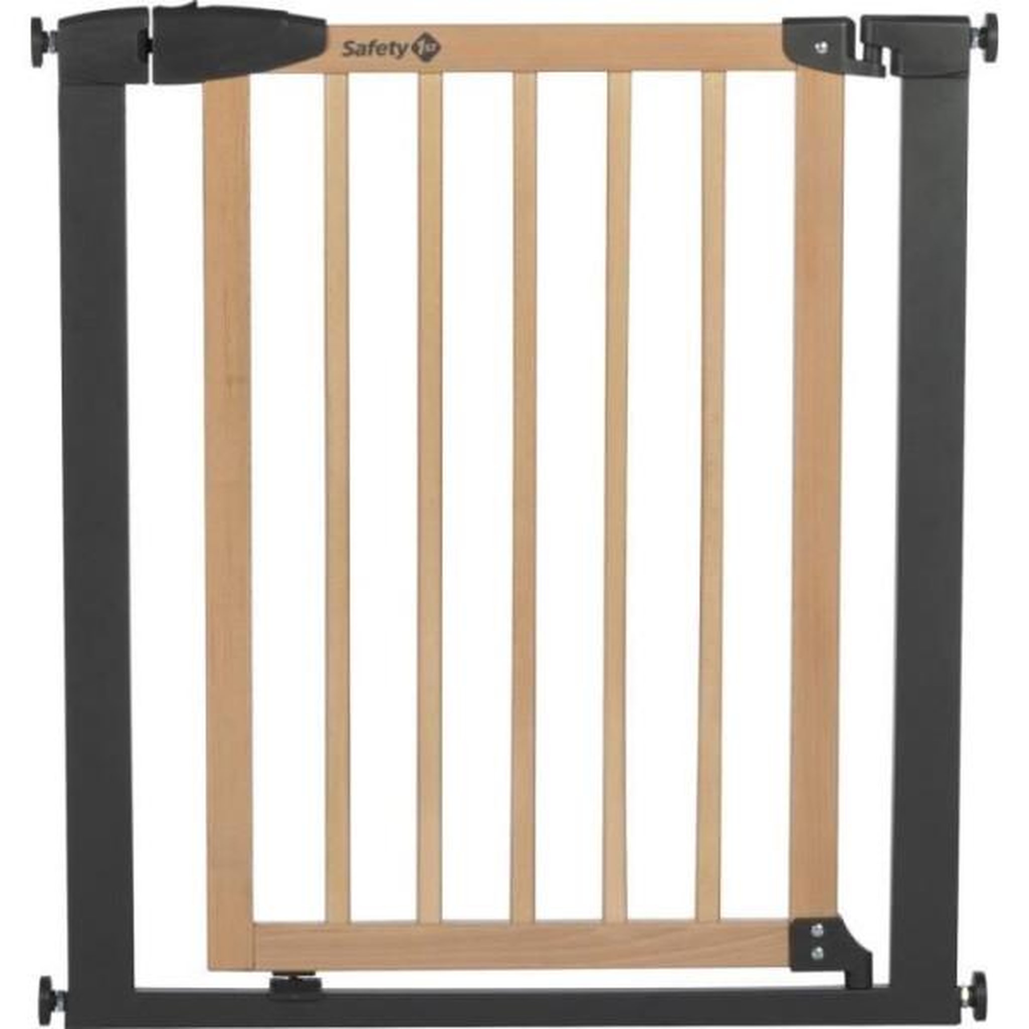 SAFETY 1ST Safety 1st simply close wood & meta, pression, 73-80 cm (max. 94cm), sans vis ni perçage, ouverture d'une main, bois et graphit