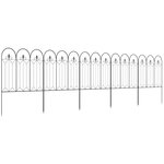 OUTSUNNY Lot de 5 clôtures de jardin décoratives en métal avec ornements - dim. totales 305L x 79,5H cm - noir