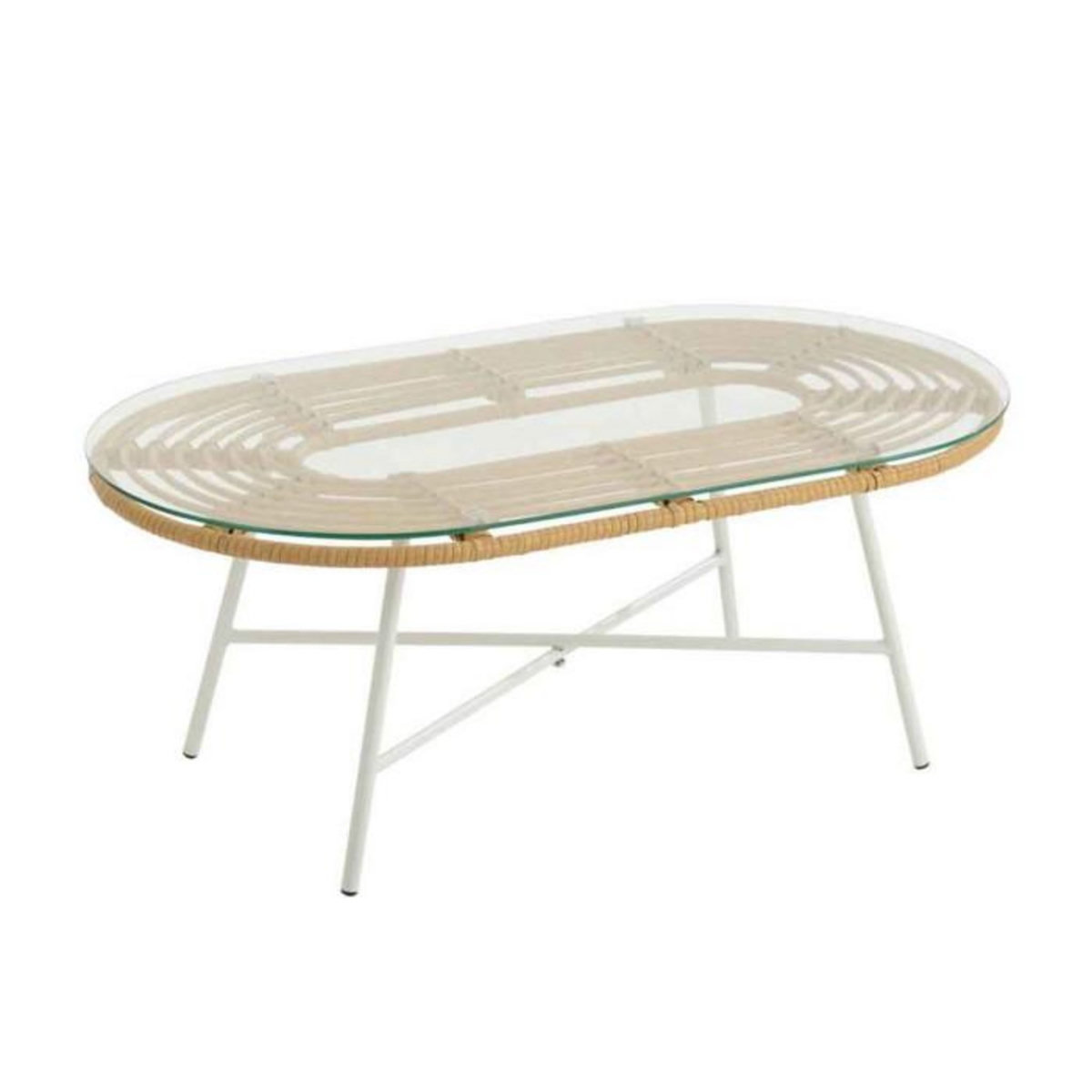 Paris Prix Table Basse de Jardin  Celeste  90cm Naturel & Blanc