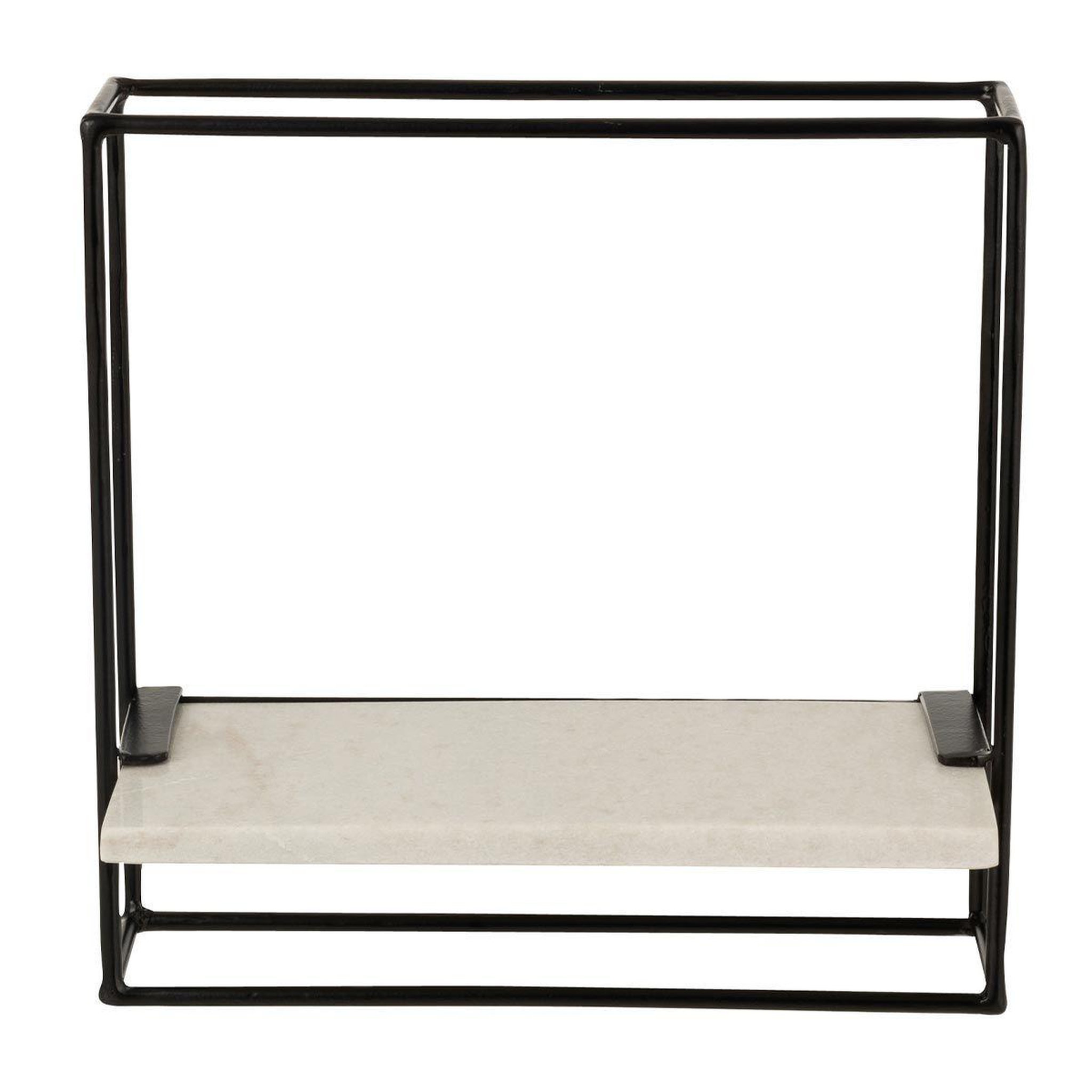 Voir la diapositive 2 : J-LINE Étagère murale  1 plateau  35cm noir & blanc