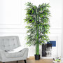 Voir la diapositive 4 : OUTSUNNY Bambou artificiel XXL 1,80H m 1105 feuilles denses réalistes pot inclus noir vert