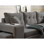 Voir la diapositive 6 : BEST MOBILIER California - canapé d'angle réversible convertible - avec coffre, tablette et poufs - en velours côtelé - 4 places