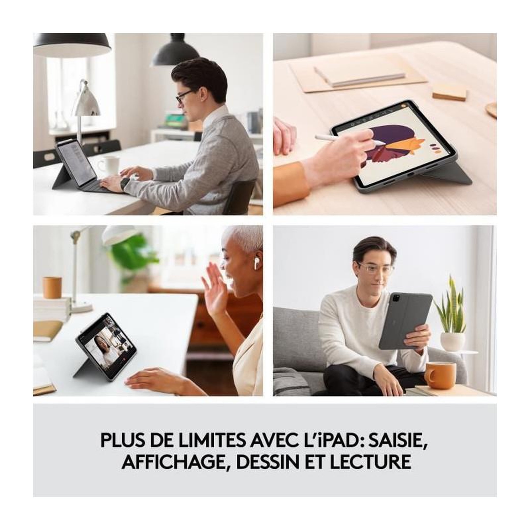 Voir la diapositive 2 : Logitech Clavier et etui - Tablette - Logitech - COMBO TOUCH IPAD PRO 11 - APPLE