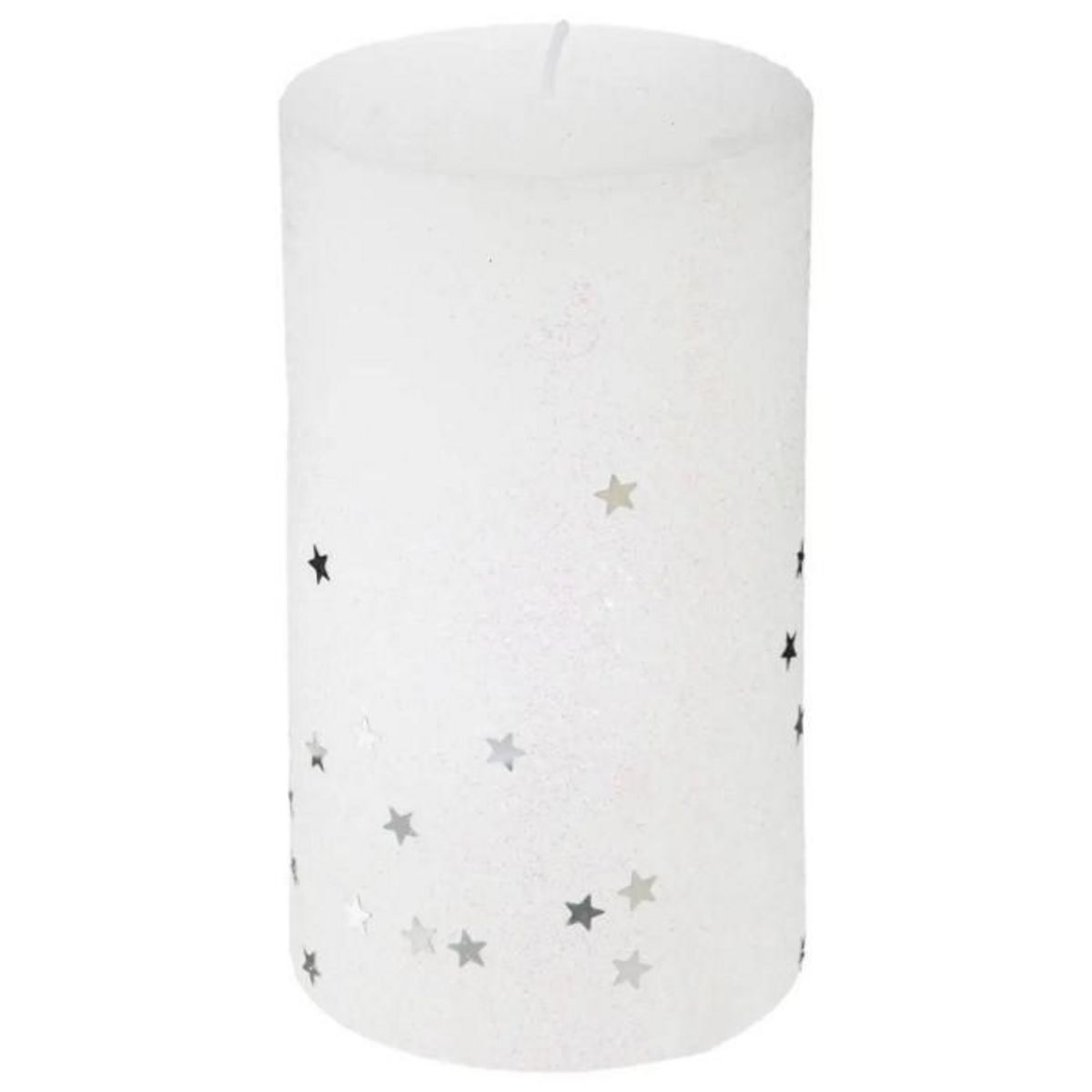 ATMOSPHERA Bougie Cylindre Paillettes  Colorama  340g Blanc