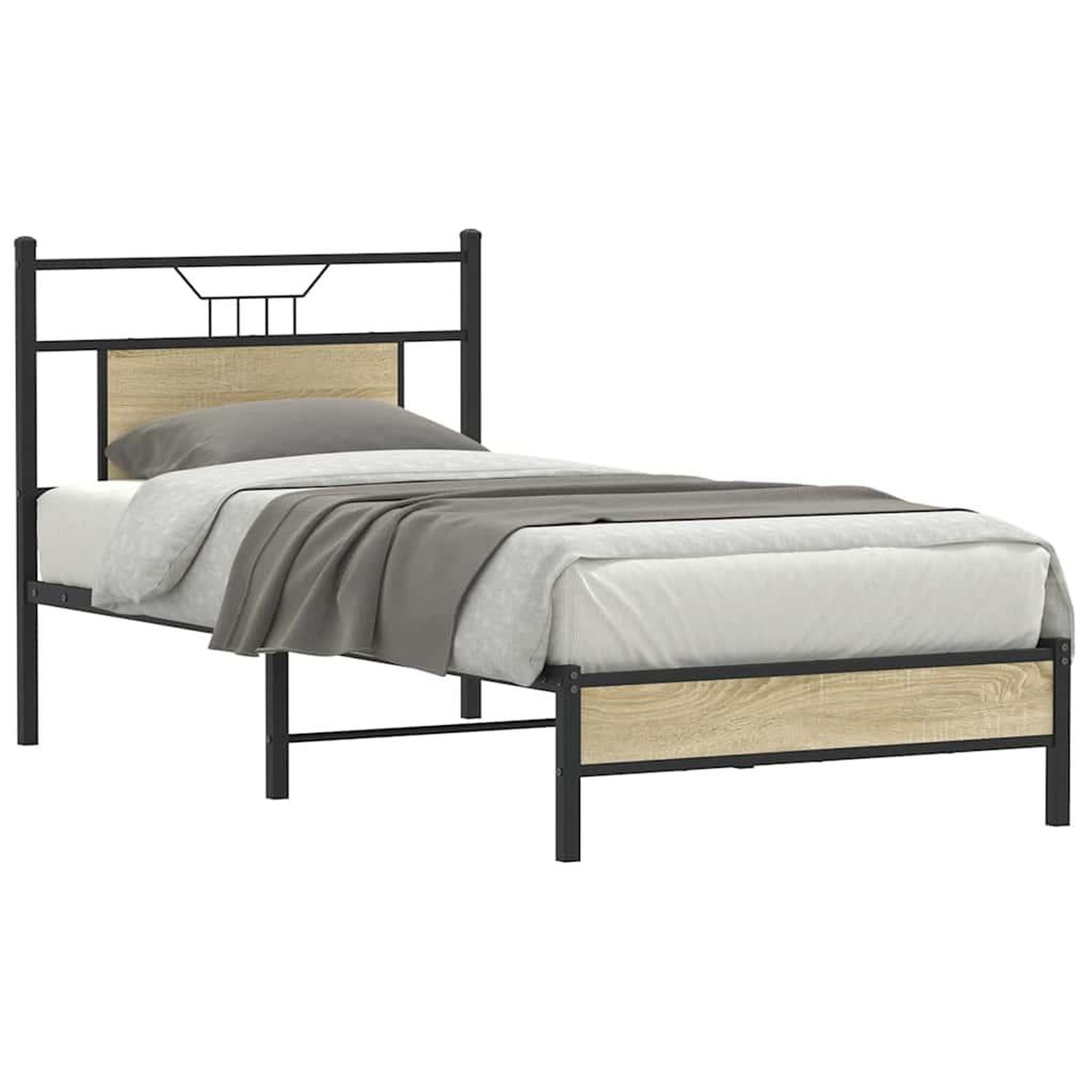 Voir la diapositive 3 : VIDAXL Cadre de lit sans matelas chene sonoma 75x190 cm