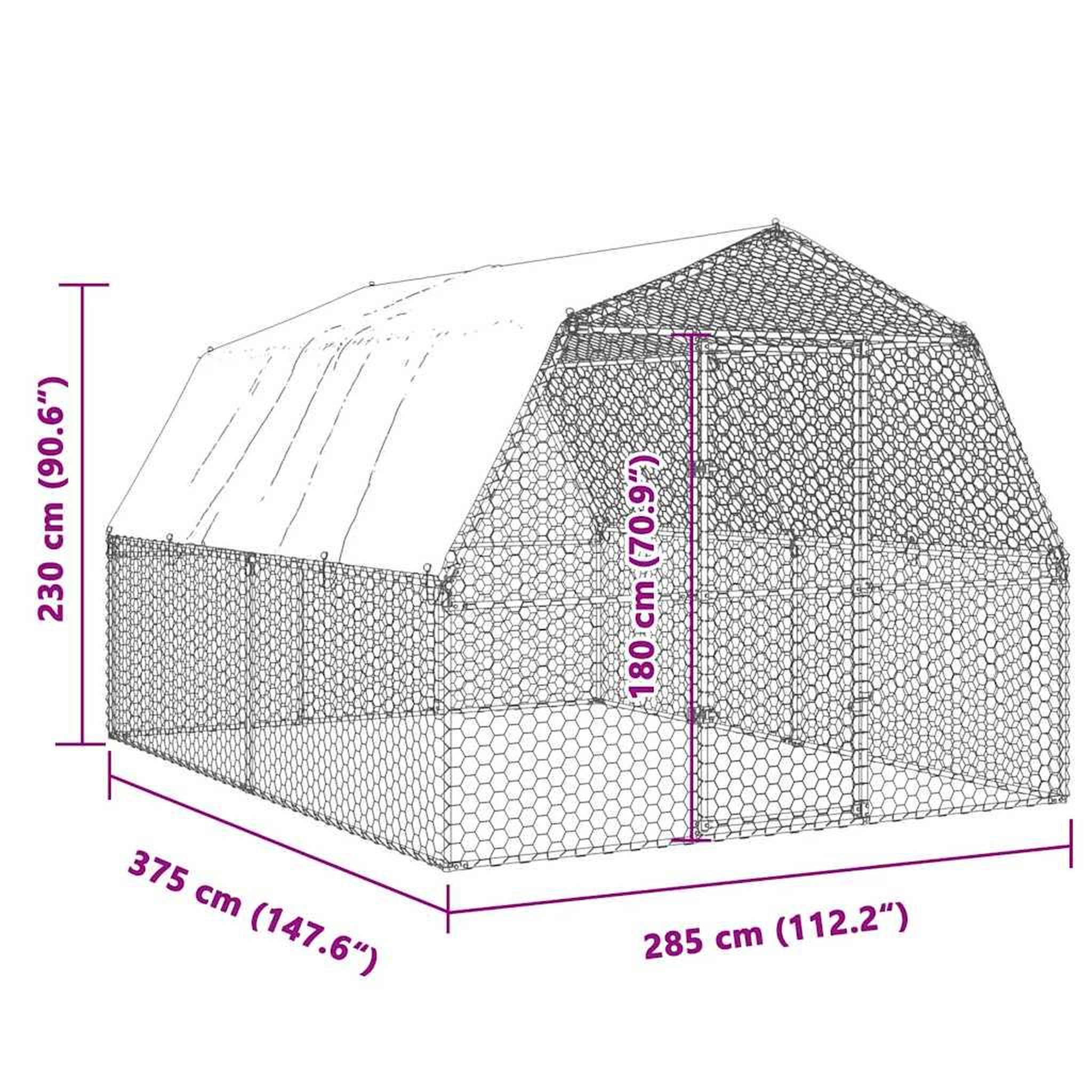 Voir la diapositive 6 : VIDAXL Cage a poules avec toit et porte argente acier galvanise