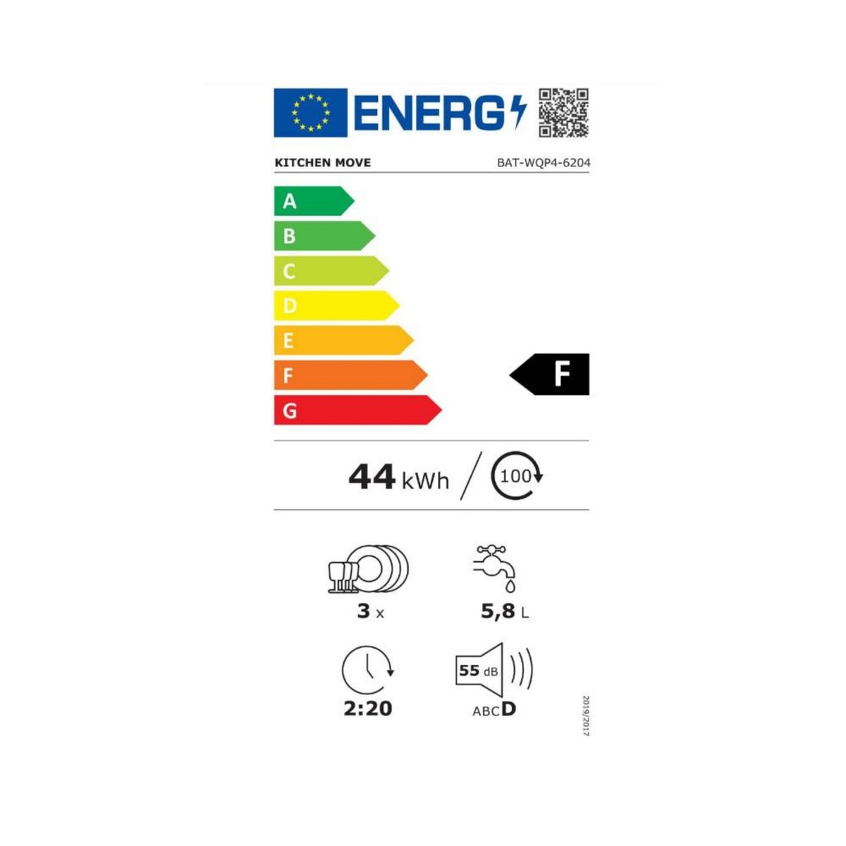 Kitchen move Lave-vaisselle compact 3 couverts avec réservoir d'eau pose-libre blanc - bat-wqp4-6204