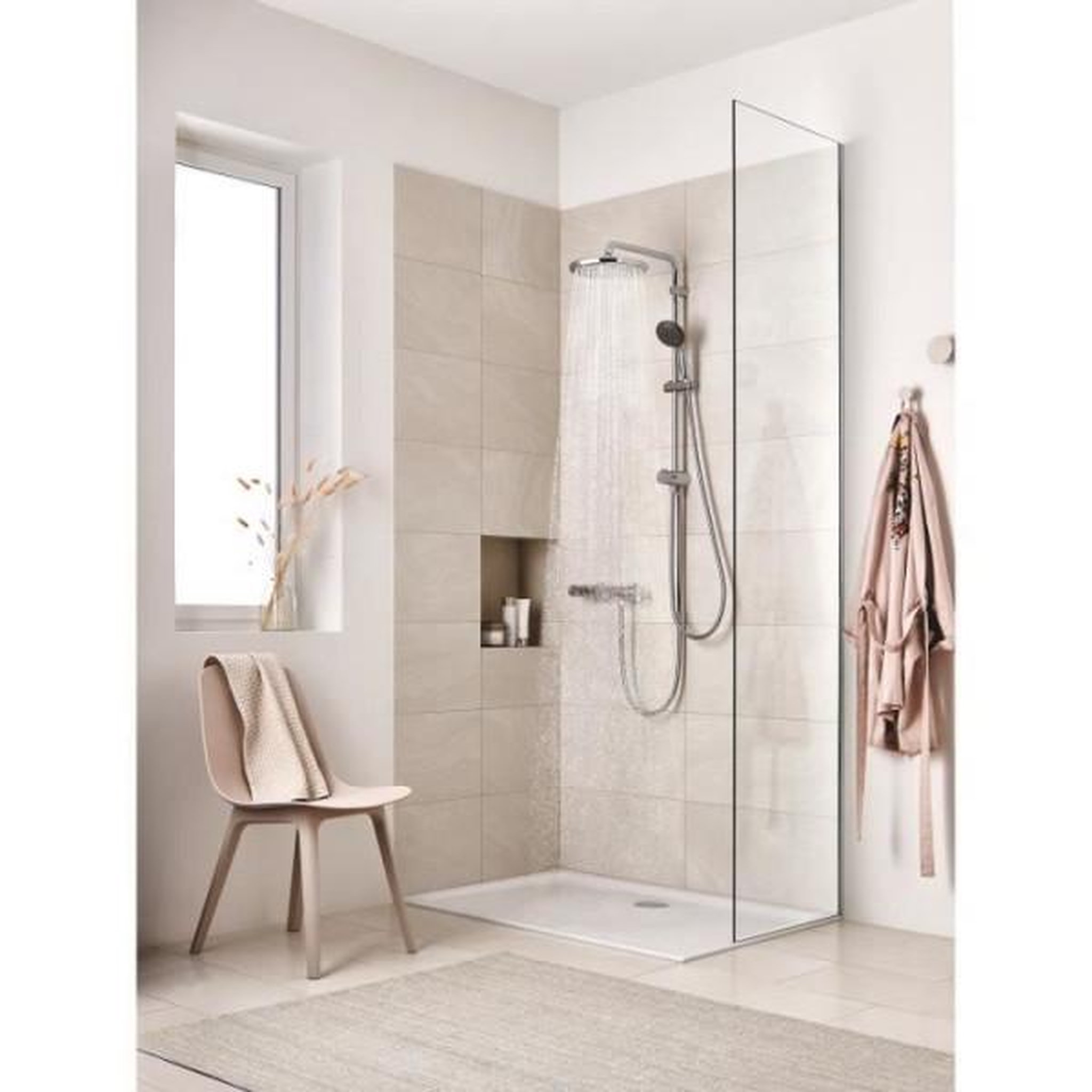 Voir la diapositive 3 : Grohe GROHE Mitigeur thermostatique Douche Precision Trend, montage mural, protection anti-brûlure, raccord fileté 1/2, chromé, 342