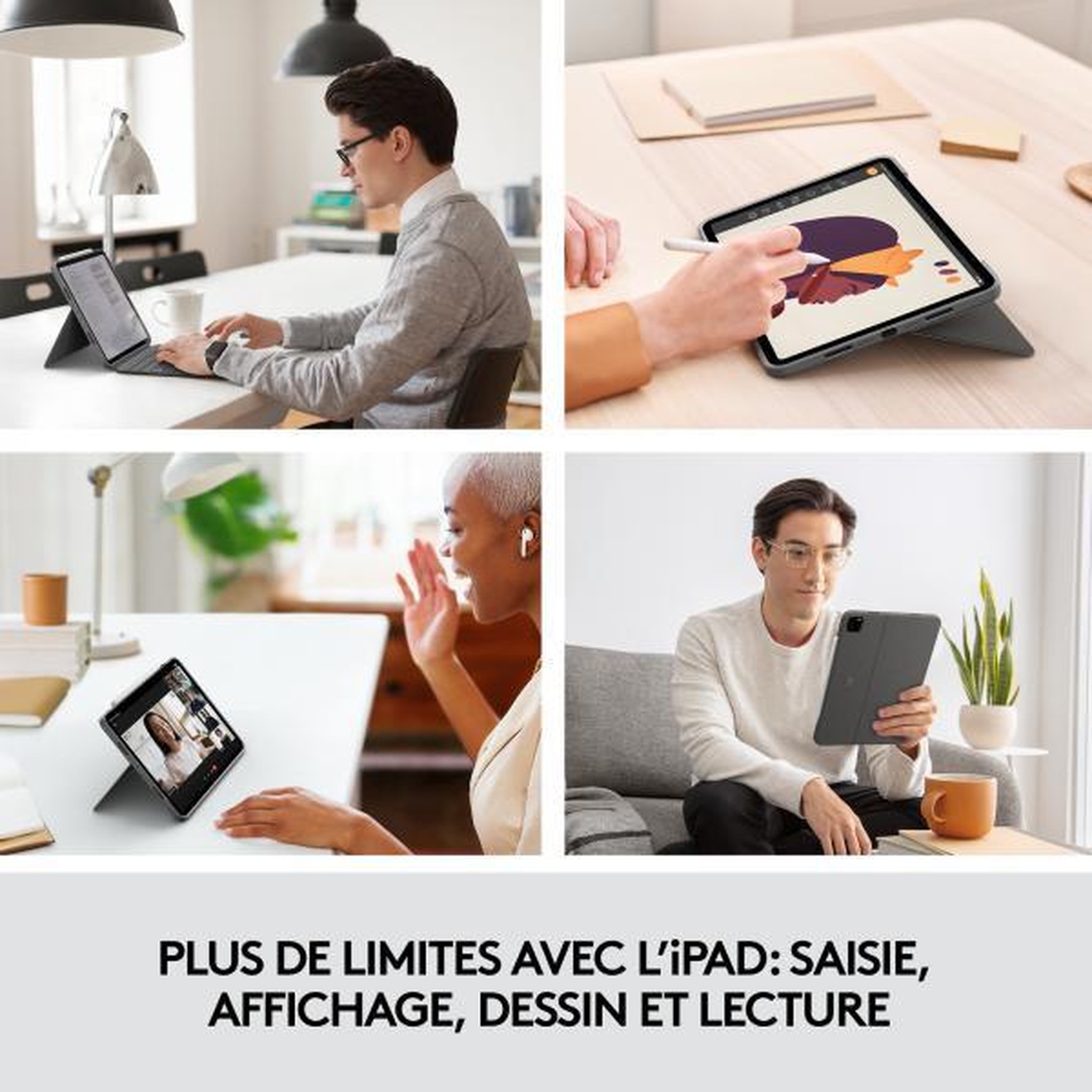 Voir la diapositive 3 : Logitech Clavier et étui - Tablette - Logitech - COMBO TOUCH IPAD PRO 11 - 1re, 2e, 3e et 4e générations - APPLE
