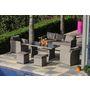 Voir la diapositive 1 : Salon de jardin 5 personnes gris SAULE